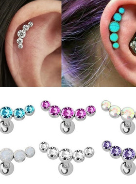 New2PCS Cartilage Helix Tragus Stud Earrings Ear Nail Stainl