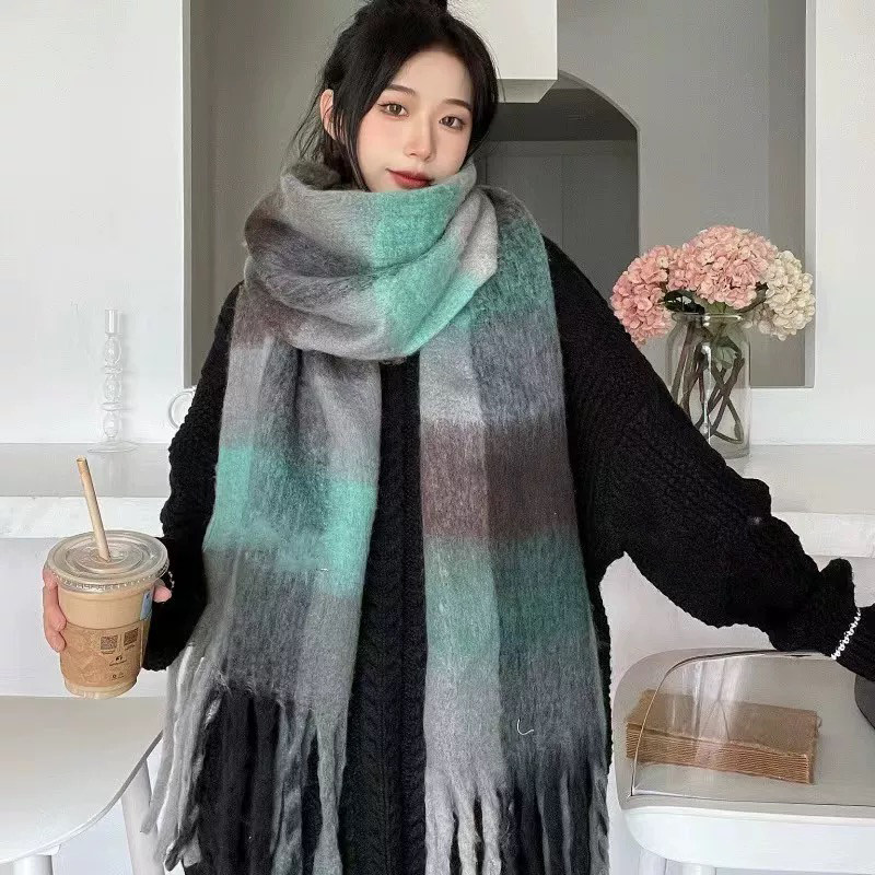 thumbnail for Rainbow Scarf Western Sichuan 2026 New Winter Premium Neck Skirt for Women, Korean Plaid Style, Ambient Warm Versatile Shawl
