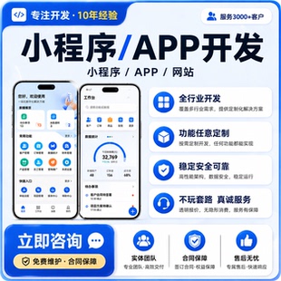 小程序APP定制电商商城教育医疗招聘商城家政交友全行业系统开发