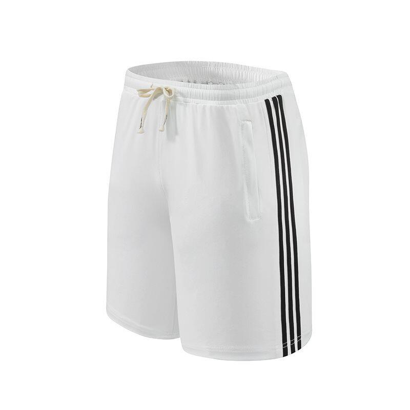 经典夏季运动休闲裤男女款三条杠冰丝短裤男士超薄款新面料弹力速