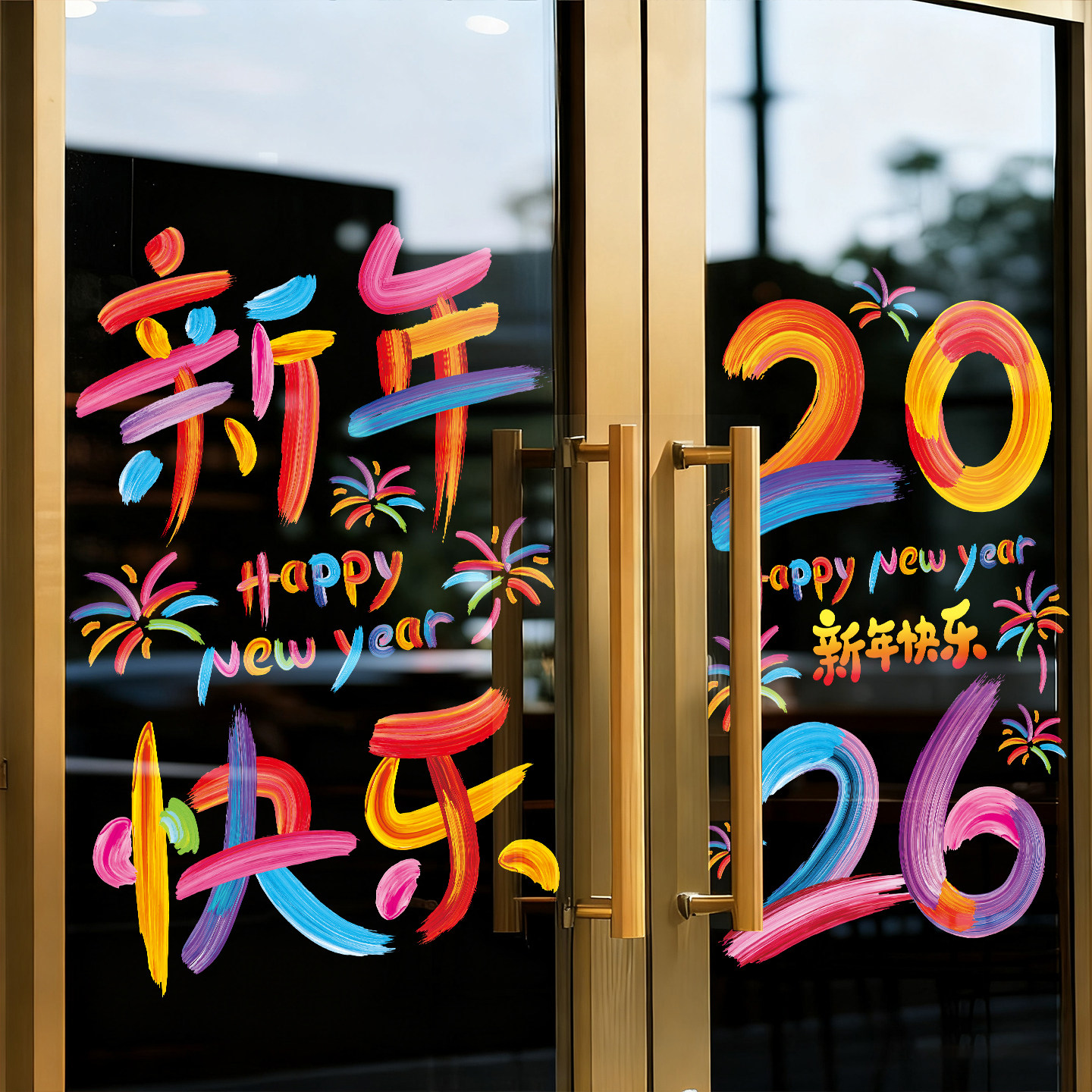 新年快乐玻璃贴马年门贴2026新款窗花过年氛围布置静电无胶窗贴画,节庆用品/礼品,喜字/剪纸/贴纸,淘宝优惠券,粉丝福利购,淘宝优惠卷