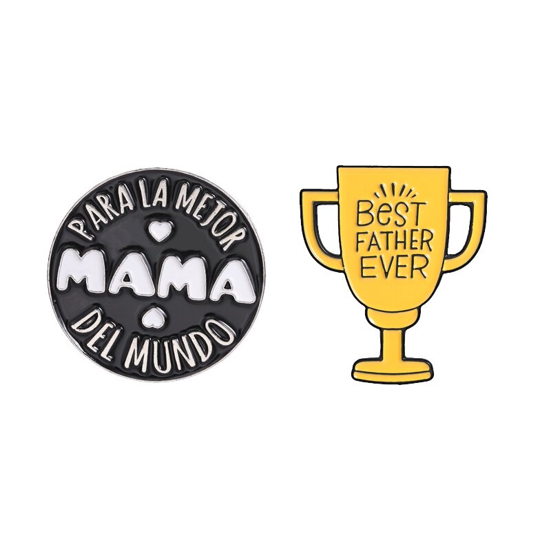 thumbnail for Good Dad Good Mom Trophy Personalized Brooch Parent Gift Versatile Badge Metal Badge Backpack Accessories Jewelry