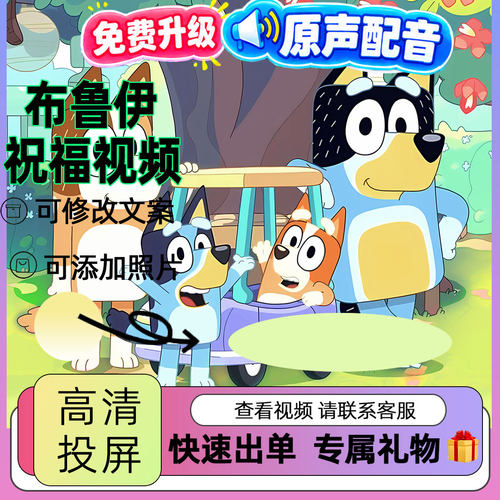 布鲁伊生日祝福视频制作定制儿童