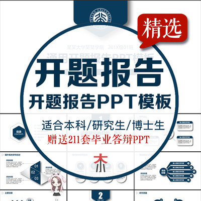 2023开题报告ppt模板 动态毕业答辩大学生本科生研究生博士生素材