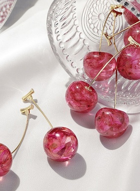 Korea Accessories for Women Cherry Fruit Drop Earrings