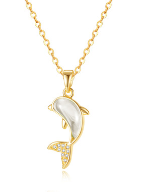 316L Stainless Steel Romantic Dolphin Pendants Necklace For