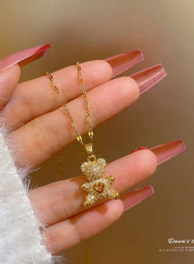 Fashion cute bear necklace exquisite craft jewelry love