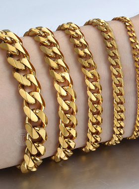 Women's Men's Bracelet Stainless Steel Cuban Link Chain