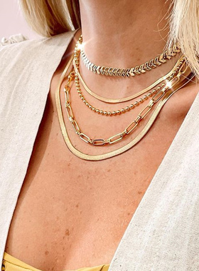 New Boho Vintage Thick Chains Multilevel Sun Pendant