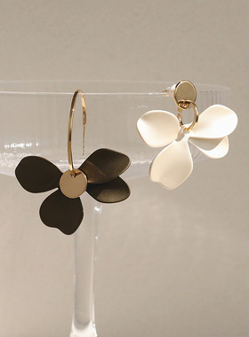 925 Silver Needle High Quality Matte Petal Earrings for