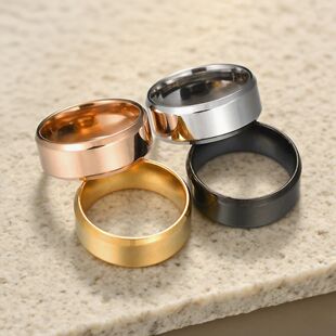 8mm Width Fashion Simple Classic Stainless Steel Wedding