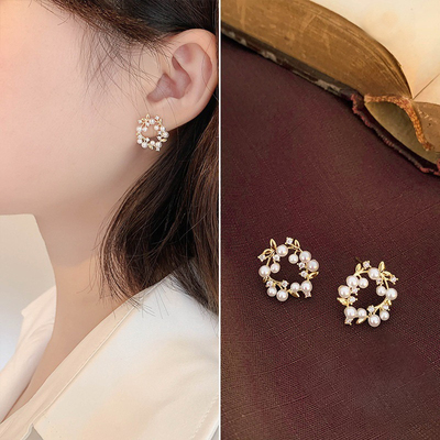 Exquisite Crystal Flower Butterfly Earrings For Women Korea
