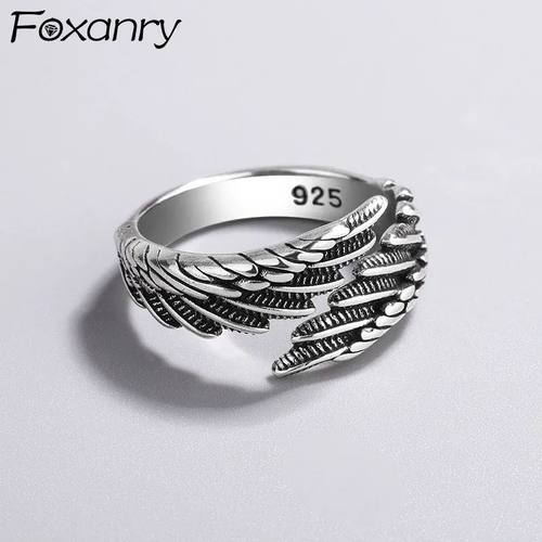 FOXANRY Silver Color Rings Fashion Hip Hop Vintage Couples