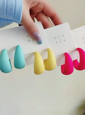 Fresh mint blue wild C-shaped earring earrings girl heart