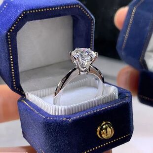 Solitaire ring Real Sterling silver 1ct Moissanite cz