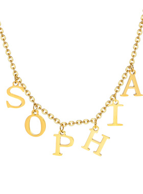 Personalized Custom Name Initial Necklace, Charms Letter