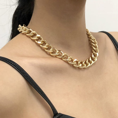 2023 Fashion Gold Silver Color Big Chain Necklace for Women