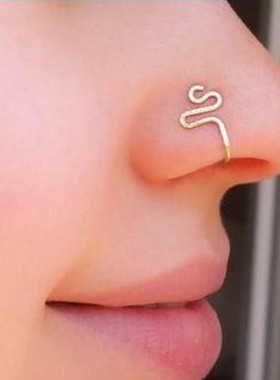 Original Copper Wire Spiral Fake Piercing Nose Ring 2021
