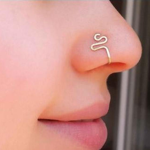 Original Copper Wire Spiral Fake Piercing Nose Ring 2021