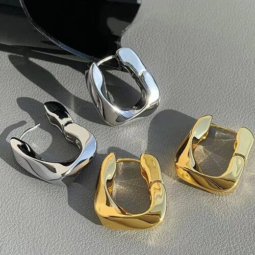 Metal Style Hoop Earrings for Women Heavy Basic Styles