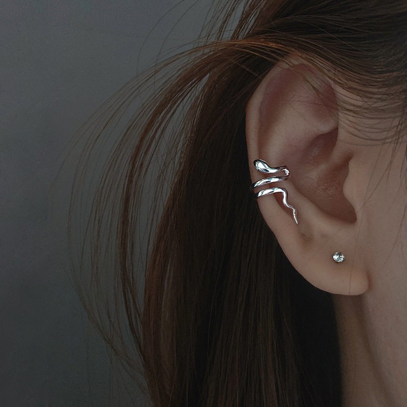 1pc Silver Color Snake Ear Cuff Non-Piercing Ear Clip - 实物图