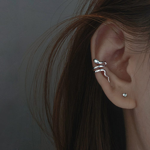 1pc Silver Color Snake Ear Cuff Non-Piercing Ear Clip