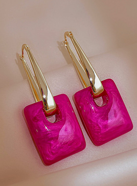 Fashion Acrylic Handbag Geometric Ear Buckle Earring Europe