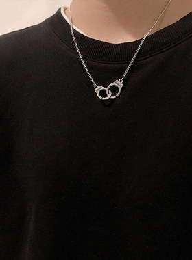 Punk Style Handcuff Necklace for Women Men Fashion Jewelry