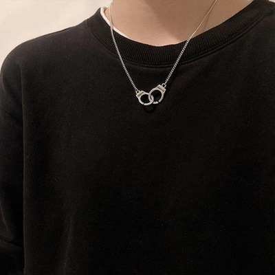 Punk Style Handcuff Necklace for Women Men Fashion Jewelry