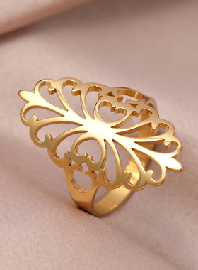 Stainless Steel Rings Elegant Vintage Bohemian Luxury Gold