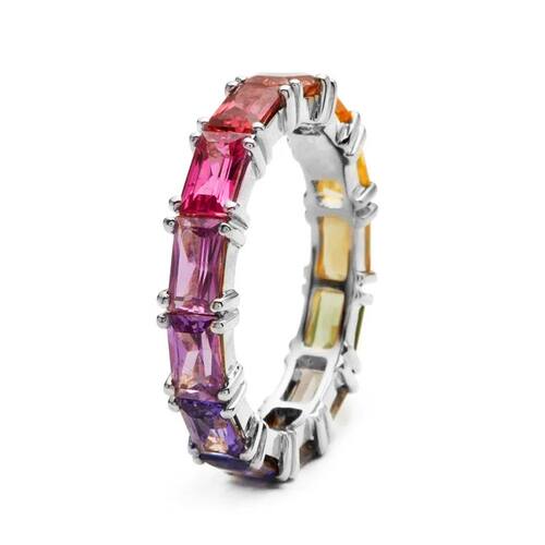 Sterling Silver Shiny Cubic Zircon Women Rings Female Daily