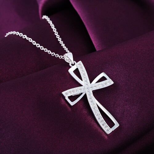 Promotions 925  silver necklace charm for women cyrstal