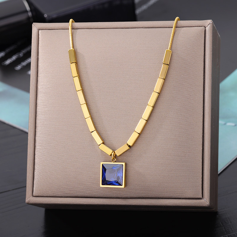 Stainless Steel New Romantic Three Color Full Crystal Cube P - 实物图