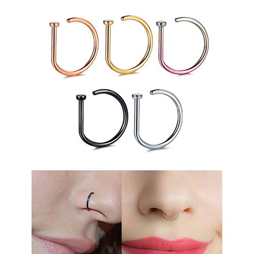 New Curved Barbells Nose Piercing D Shaped Tragus Helix