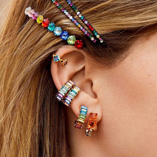 2023 Crystal Metal Boho Earrings Women Stackable