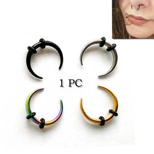 1pc Surgical Steel OX Horn Vintage Nose Septum Ring Hoop