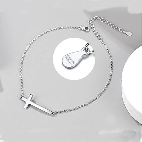Cross Bracelet For Women Couple Sterling Silver Hand