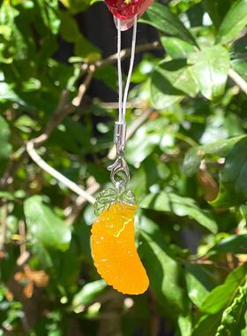 Cute Tangerine Orange Fruit Keychain Strawberry Cherry