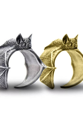 Punk gothic vampire bat vintage witch ring victorian pagan