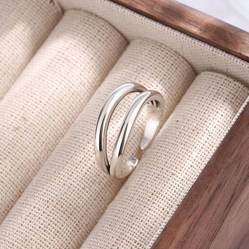 New in Sterling Silver Geometry Simple Adjustable Rings For