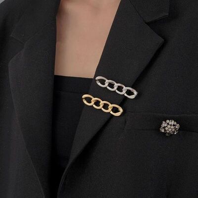 Elegant Chain Brooch Lapel Charm Pin Women Pants Waist