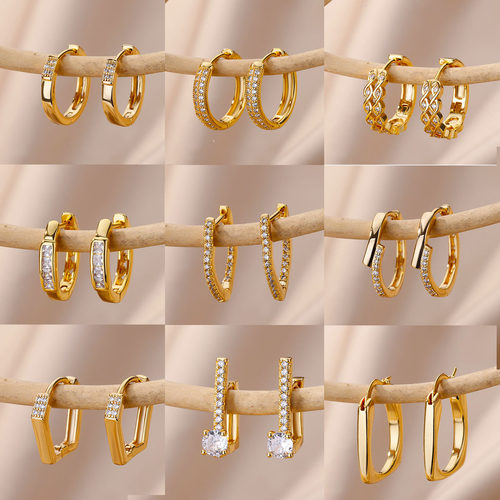 Aesthetic Circular Stainless Steel Hoop Earrings Jewelry