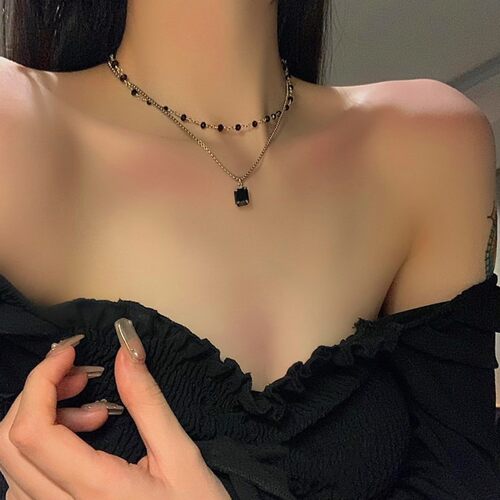 Choker Necklace for Women Double Layer Beads Necklace Gift