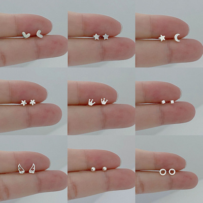 Mini Silver Plated Coppe Earings Fashion Jewelry Small