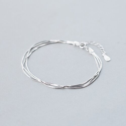 Korean Fashion Simple  layer  Bracelets For Women Silver
