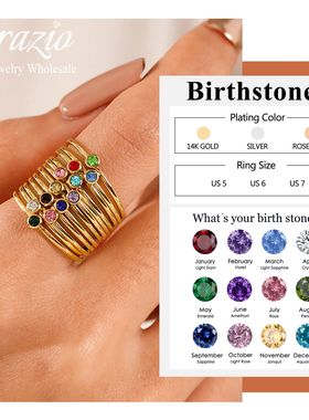 Orazio Birthstone Rings for Women Stainless Steel Zircon