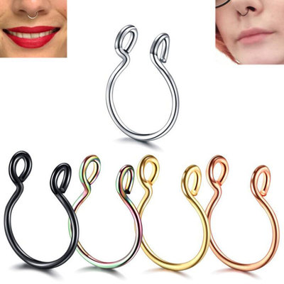 1pcs U Shape Nose Clip Fake Ring Septum No Piercing Lip