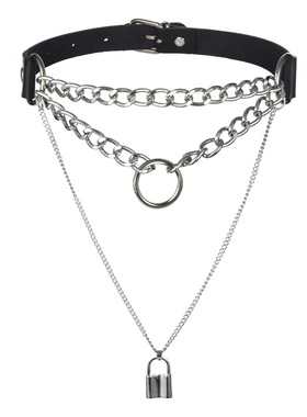 Egirl Choker Collar Lock Gothic Necklace Punk Goth Jewelry