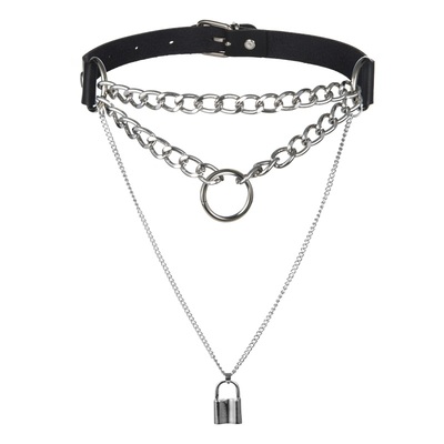 Egirl Choker Collar Lock Gothic Necklace Punk Goth Jewelry