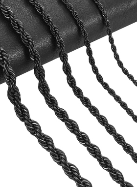 Width 2/3/4/5/6mm Men Fashion Stainless Steel Black Color